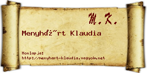 Menyhárt Klaudia névjegykártya